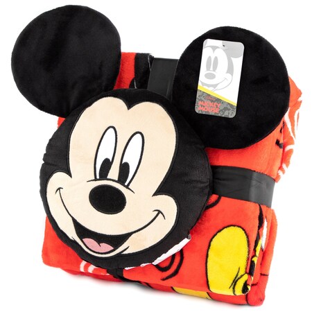 Disney Merchandise Mickey Nogginz and Travel Blanket Set JF16505CD